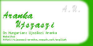 aranka ujszaszi business card