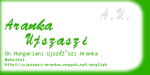 aranka ujszaszi business card